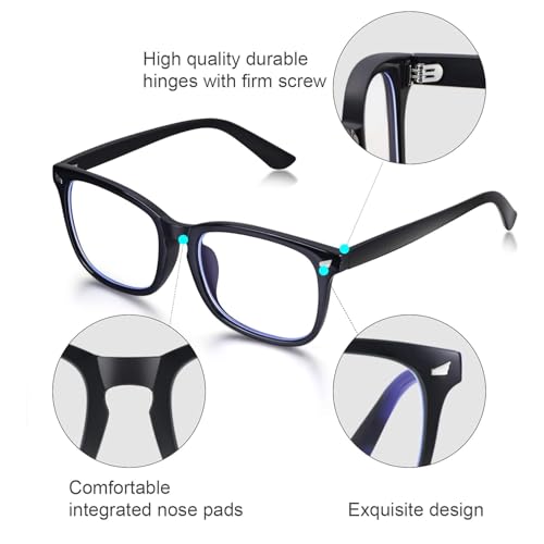 Image of IFLASH | Zero Power Blue Cut Computer Glasses | Gaming Glasses | Anti Glare, Lightweight & Blocks Harmful Rays | UV Protection Specs | Men & Women | Medium