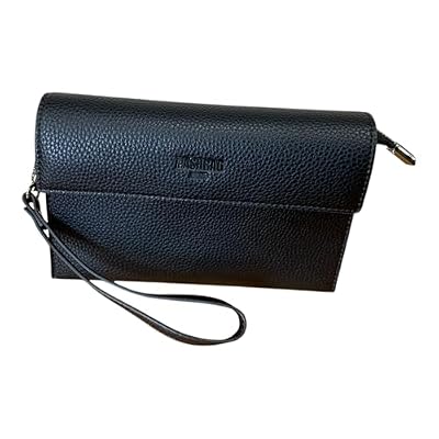 Pash Bag BORSA DONNA tracollina pochette DA SPALLA 3 DIVISORI colori ODETTE (Nero)