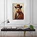 Vintage Cowboy Prairie Dog Canvas Print Western Animal Portrait Rustic Country Wall Art for Farmhouse Bedroom Office, 12x18inch(30x45cm) Unframe-Style-1