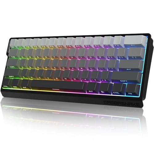 ATTACK SHARK MAMBASNAKE X60 HE Rapid Trigger Magnetic Switch 60% RGB Wireless Mechanical Gaming keyboard,2.4Ghz/BT/Wired,8KHZ Polling Rate,0.01mm Adjustable Actuation,Web Driver for Win/Mac(Moonlight)