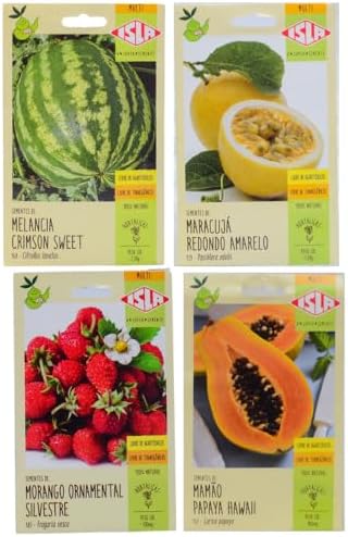 Kit Sementes de Frutas Melancia Morango Mamão e Maracuja ISLA Lin...