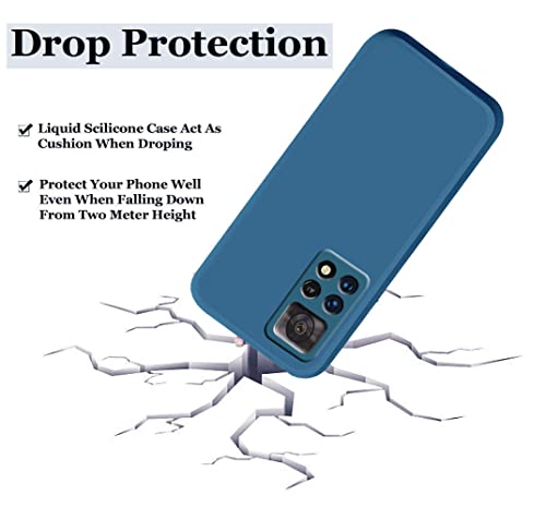 Image of A rtistque Liquid Silicone Matte Shockproof Flexible with Camera Protection Soft Back Cover Case for Mi Redmi Note 11 Pro /Pro Plus 5G - Blue