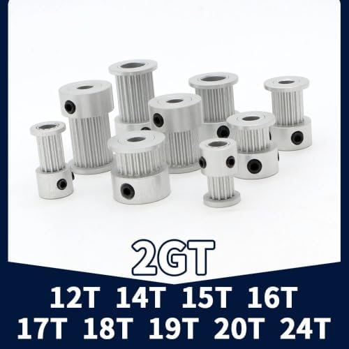 2GT Timing Pulley 12T 14T 15T 16T 17T 18T 20T 24T 12teeth 14teeth 15teeth 16teeth 17teeth 20teeth 24teeth 3D Printer GT2 Pulley(Bore 6.35mm,16T_Belt Width 10MM)