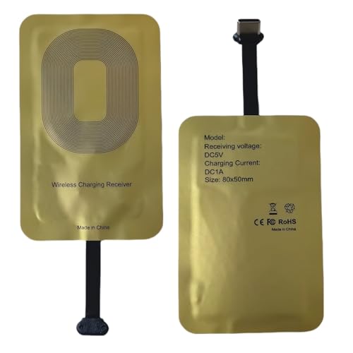 Blllue Type C Wireless Charging Receiver Compatible with Samsung A40 A41 A42 A15 A14 A13 A12 A11 A10e A01 A32 A31 A30 A25 A24 A22 A21s A21 A20e A20 A72 A71 A52 A51 A50 All Android Type-C Phones