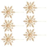 Xjdzineq Juego de 6 adornos de hielo reciclables, adornos suspendidos de PVC fino, múltiples escenas, entonación navideña, adorno de copo de nieve