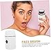 FRCOLOR Electric Facial Cleansing Brush Portable Makeup Remover Exfoliator Lightweight Soft Brush for Deep Cleansing Pores Travel-Friendly Face Cleaner for All Skin Types