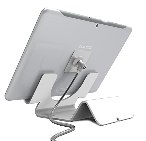 Maclocks CL12UTHWB Universal Security Tablet Holder With Security Cable Lock and Plate (White)