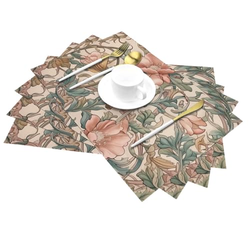 Lot de 6 sets de table tissés style Renaissance lavables - 4