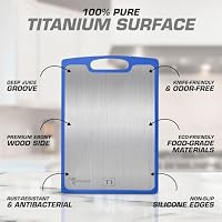 Titanium Cutting Boards for Kitchen - Dual Sided Cutting Board with Pure Titanium and Wood Surface, Durable Chopping Board, Easy to Clean with Juice Groove - Large 15 x 10 (Blue) — image 2
