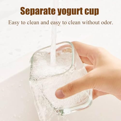 Macchina per yogurt e natto, macchina per yogurt automatica, yogurt e natto fatti in casa realizzati facilmente con temperatura e controllo del tempo regolabili, barattoli di vetro da 9 pezzi, per una