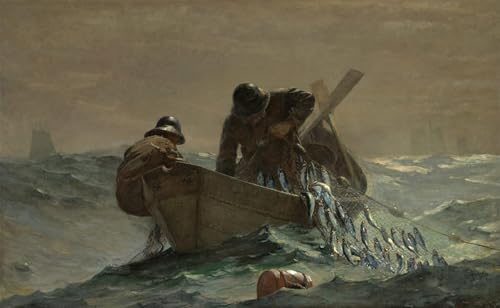 Impression sur toile Le Filet à Harengs de Winslow Homer, poster moderne 60x90cm pour salon