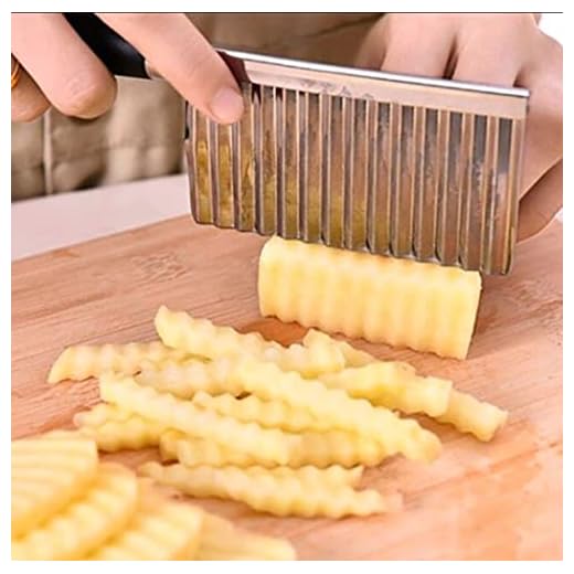 Cortador Ondulado de Batata Machadinho Fatiador Inox Legumes Frutas