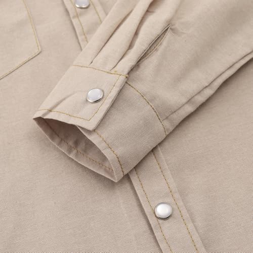 Image of Spring&Gege Boys' Long Sleeve Western Cowboys Pearl Snap Button Down Shirts (5-14 Years)