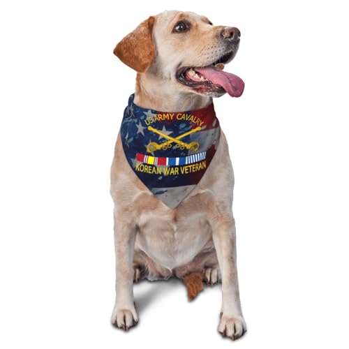 US Army Cavalry Korean War Veteran Dog Scarf Pet Bandana Cat Pet Bibs