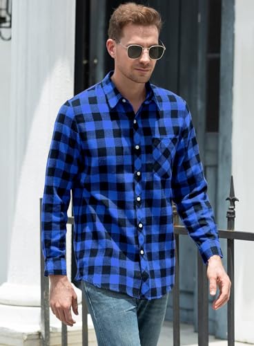 Image of Betusline Boy and Men Button Down Plaid Shirt