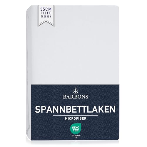 Spannbettlaken 90x200cm - Spannbetttuch Bettlaken Bettbezug (Weiss) – Ansicht 2