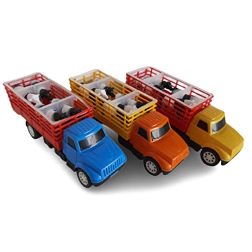 CAMINHÃO BRINQUEDO E TRATOR COM BOIS MINI BOIADEIRO INFANTIL CRIANÇA