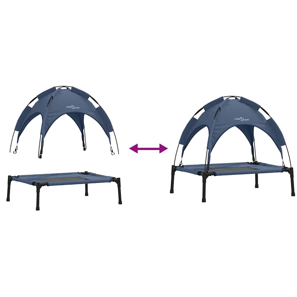 Cuccia per cani in acciaio, 76 x 62 x 70,5 cm, letto rialzato per interni ed esterni, antiscivolo e traspirante, ideale per cuccioli, anziani e un accogliente posto per dormire