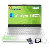 HP 2025 Flagship 14 Laptop Computer, 16GB RAM, 384GB Storage(128GB UFS+256GB MSD), Windows 11 Pro, 1-Year Office 365, Copilot Key, Wi-Fi 6, Intel N150 CPU, 14' LED 250 nits, Willow Green
