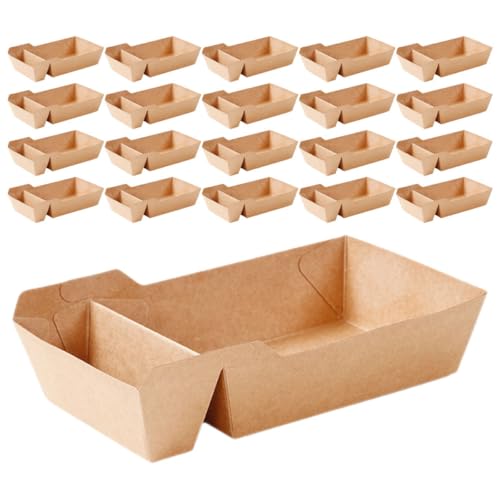 Boîtes à Goûter en Papier Kraft BETOOKY design classique 520 ml lot de 100
