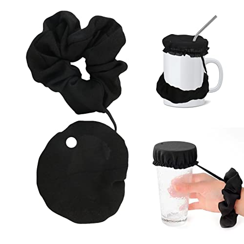 HIBOER Lot de 2 housses élastiques pour boissons - Spiking prévention réutilisable Scrunchie pour boissons, pour la vie quotidienne, fête discothèque bar Cover