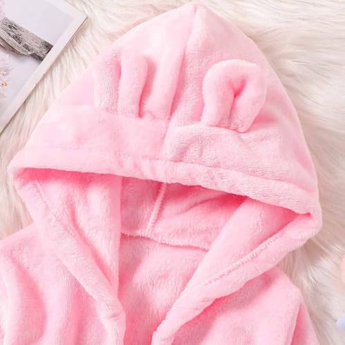 Soft Fleece R𝐨be for Toddler Cute Hoodie Shorts Bathr𝐨be with Belt Open Front L𝐨ungewear n𝐢ghtgowns 𝐏ajamas R𝐨be3