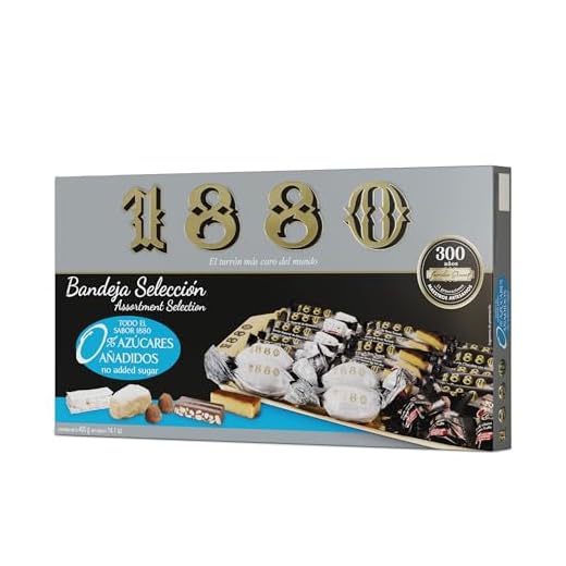 1880 - Bandeja Selección 0% Azúcares Añadidos, Caja, El Turrón más Caro del Mundo, Selección Navidad Calidad Suprema, Típico Dulce Navideño, Receta Artesanal, Listo para Servir, 400g