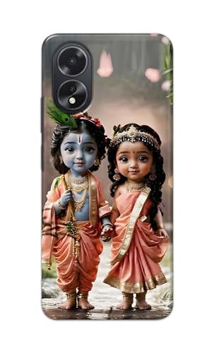 Image of Printed Hard Back Cover for Oppo A18 4G Back Cover (Radha Krishna Love -J2) -190724(EA)