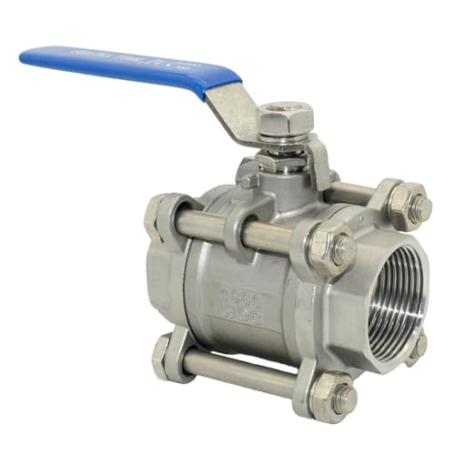DAN SPEED NPT 3-Piece Stainless Steel SS304 Ball Valve, Industrial Grade, Blue Handle (1-1/4 inch) by DAN SPEED - Used condition - Image 3