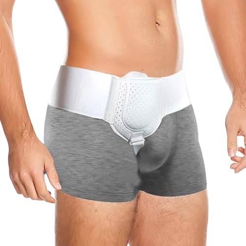 GEDRACKPMYN Hernia Belt, Inguinal Hernia Support for Men Left or Right Side, Post Surgery Men's Inguinal Hernia Support Truss for Inguinal, Adjustable Waist Strap Groin Support
