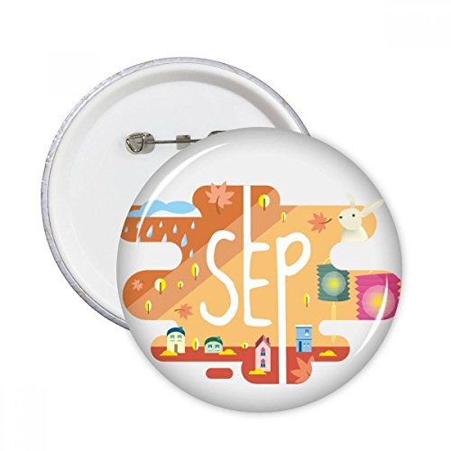 Badge bouton illustration ronde de septembre, une idée cadeau originale pour customiser les sacs