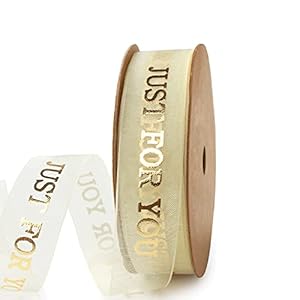 Holijolly Goldenes Schnee-Garnband Geschenkband