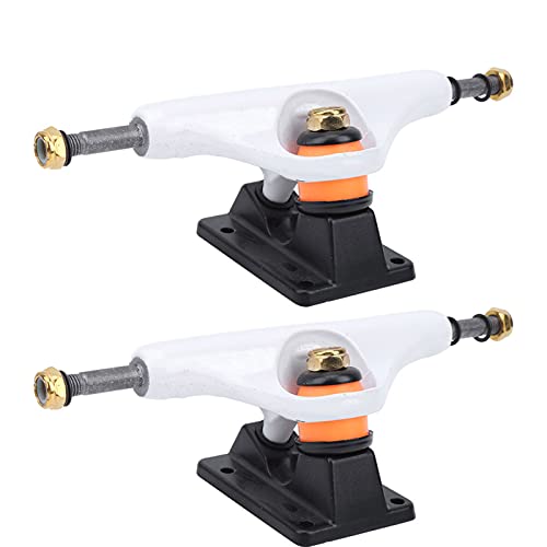 POENVFPO Skateboard Bracket, 2Pcs Maple Skate Board Standard Trucks Accessory for Longboard Replacement (White)