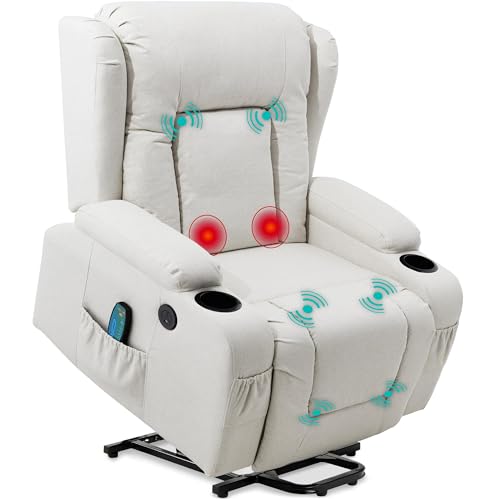 Sillón reclinable eléctrico amplio con masaje y calor