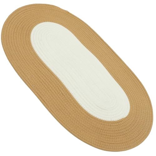 Alfombra antideslizante de algodón beige y estera funcional lavable para entrada de casa 2