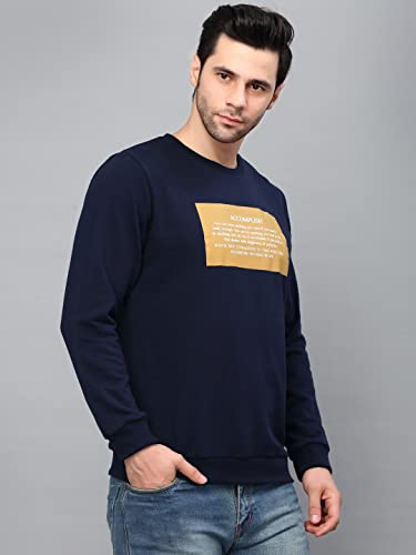 Image of Rigo Fleece Printed Round Neck Sweatshirt for Men | Full Sleeves Sweatshirt for Men | Casual Wear & Stylish Sweatshirts for Men