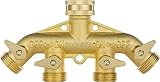 Rostfreier, heißwasserbeständiger & auslaufsicherer Garten Wasserverteiler 4fach aus Messing (Wasserdruck max. 8 bar, Temperaturbereich 0 bis +80 °C)