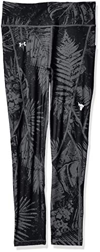 Women's Project Rock HeatGear Armour Printed Ankle Crop (Black/Summit White - 001, X-Small)