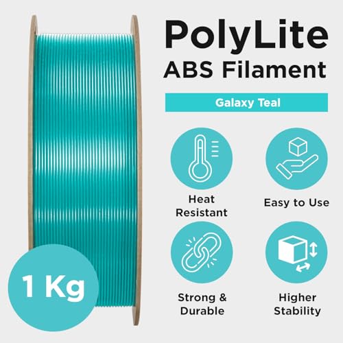 Image of Polymaker Glitter ABS Filament 1.75mm, Galaxy Teal 3D Printer Filament 1.75mm Heat Resistant 1kg - Twinkling ABS 3D Printing Filament, Strong & Durable, Dimensional Accuracy + /- 0.03mm