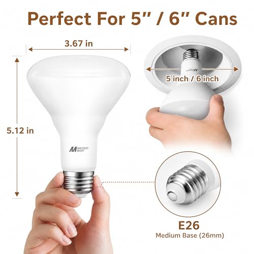 MASTERY MART 12 Pack BR30 LED Light Bulb, E26 Led Bulb 65 watt, 5000K Daylight 10W Dimmable 700 Lumen，Recessed Wide Flood Light Bulb for Indoor Kitchen Ceiling by MASTERY MART - Used condition - Image 2