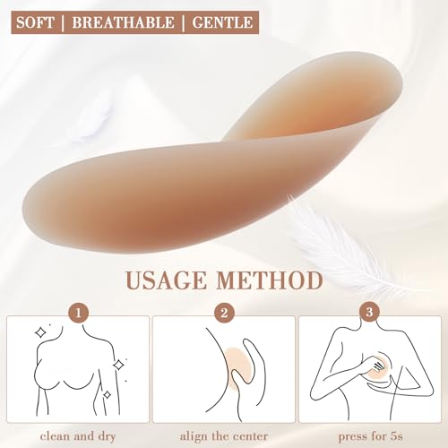 Image of Nunibum Nipple Covers for Women 2 Pairs - Reusable Adhesive No Show Pasties, Sticky Invisible Silicone Breast Petals