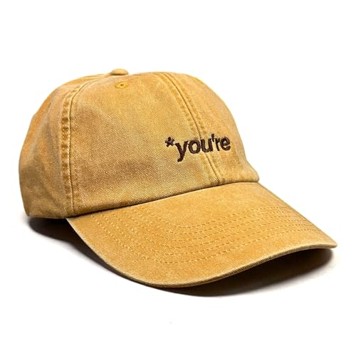Outsdr Unisexe *You're Casquette de Baseball Brodée Délavée - Mustard – vue 3