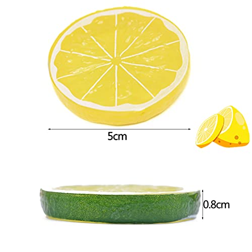 Zupro 26 Pcs Artificial Fake Lemon Slices Simulation Lemon Fake Fruit Realistic Fruit Decoration,For Fruit Bowl Home Kitchen Table Cabinet Decor Weddings Party Decor Photography Prop #TOP1