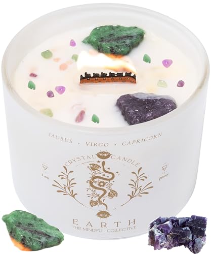 Taurus Virgo Capricorn Gifts for Women - 12oz Wood Wick Candles that Crackle ...