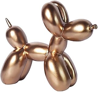 Balloon Dog Sculpture, Modern Resin Dog Ornament, Creative Mini Balloon Dog Gold Statues Decor for Home Bedroom Office Desktop Cake Decoration