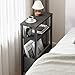 IRCPEN Narrow Side Table, Slim End Table with Magazine Rack, Bedside Table for Small Spaces, 3 Tier Sofa Couch Table Nightstand for Living Room, Bedroom Black LET503B