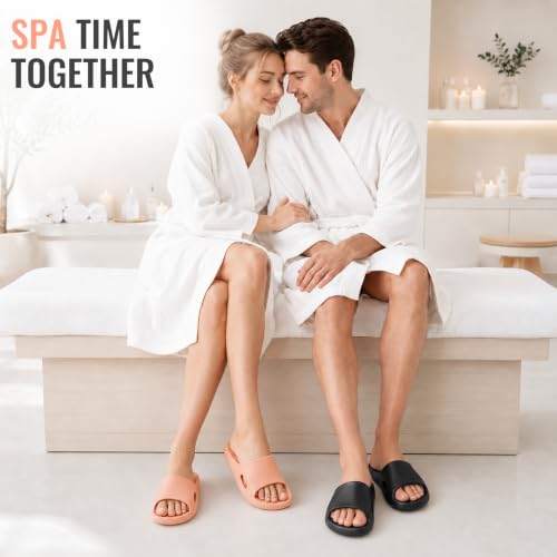 Image of Aoowoll Mens Shower Shoes With Holes Dry Quickly Bath Slippers Womens Non Slip Indoor Home Bedroom Pool Spa Guest College Dorm