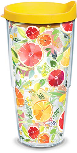 Tervis Yao Cheng - Citrus Made in USA Double Walled Insulated Tumbler Travel Cup Keeps Drinks Cold & Hot, 24oz, Classic