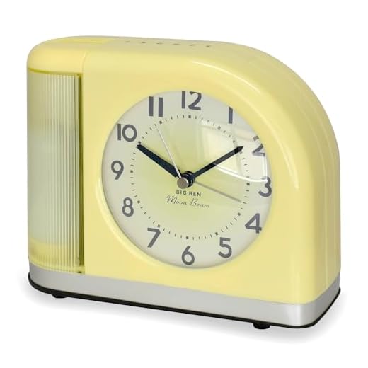 Westclox Big Ben Moon Beam Quartz Analog Alarm Clock Yellow with USB 44000Y