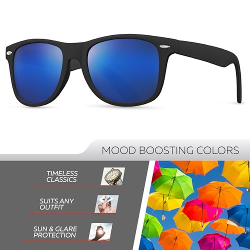 Image of Retro Rewind Polarized Sunglasses for Women Men - UV400 Classic Square Vintage Shades Trendy Unisex Sun Glasses